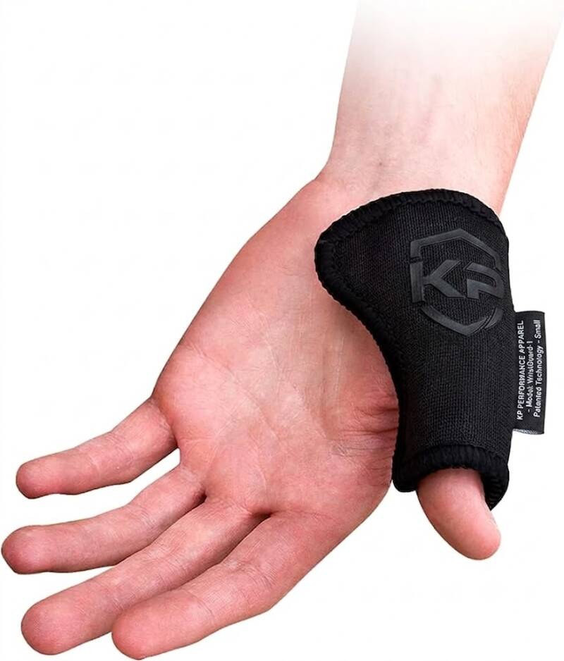 EvoShield MLB catcher's padded black thumb guard providing impact protection behind the plate.