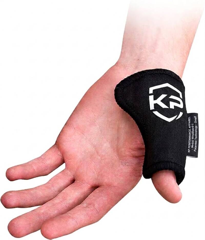 EvoShield small hourglass-shaped black thumb guard for baseball players seeking lightweight protection.