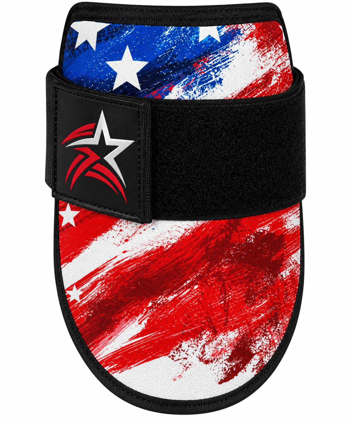 Baseball elbow guard by Exxact Sports, with an American flag print.