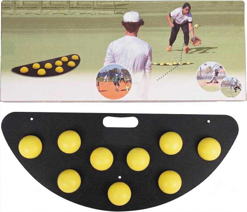 Fielder's Dome Mat – Baseball and Softball Bad Hop Training Equipment, a long rectangular mat with two rows of raised rubber domes for unpredictable ball deflections.
