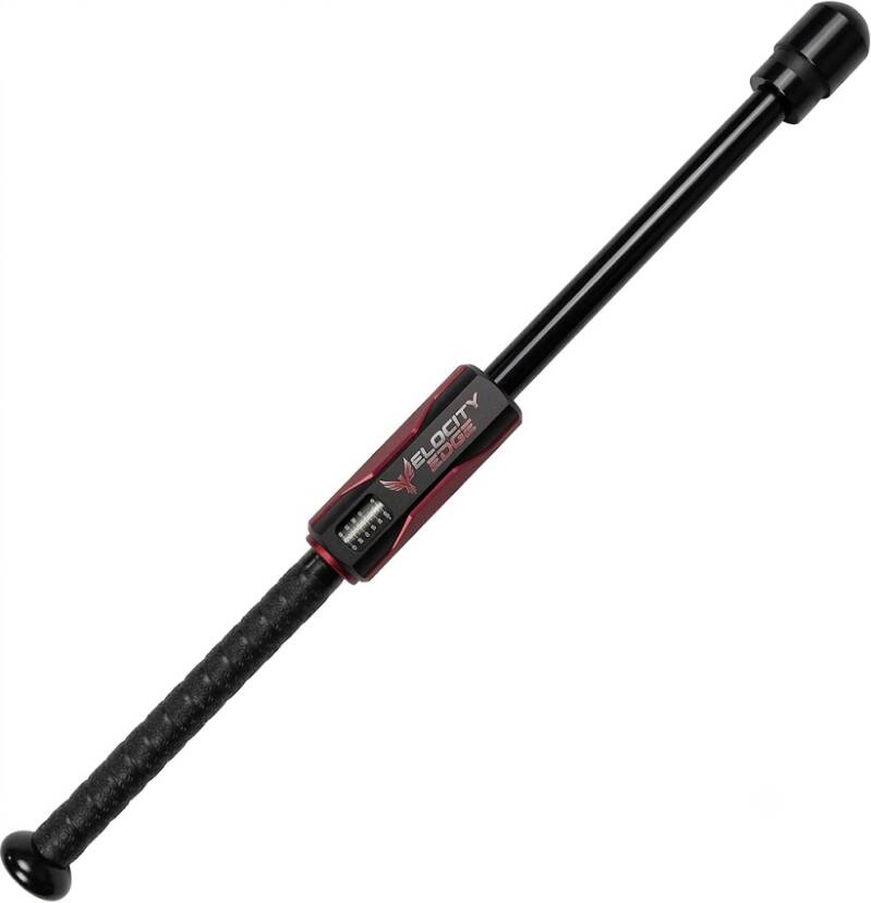 FIELDFORCE Impact Swing Bat, a short black training bat around 65 cm long with a 200-gram weighted block that shifts inside it to simulate ball contact.