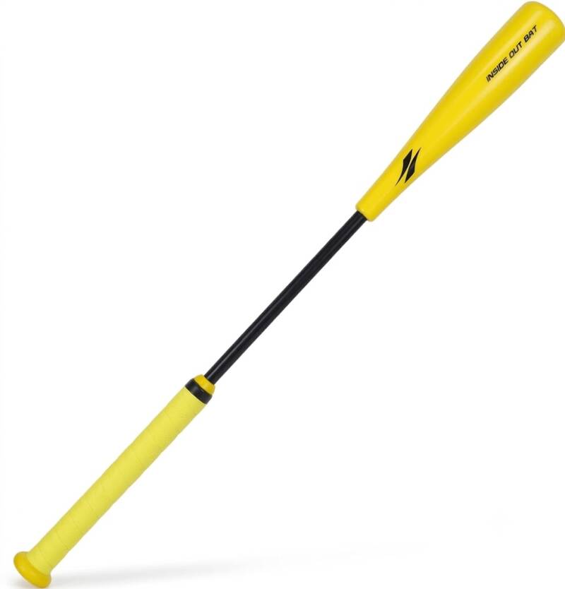 FIELDFORCE Inside-Out Bat Baseball Swing Trainer, a flexible-shaft training bat that bends during the swing to correct an outside-to-in "door swing" path.