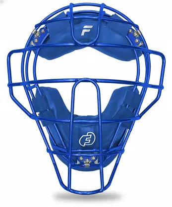 FORCE3 Traditional Defender Catcher's Mask displayed showing its patented S3 Shock Suspension System and traditional two-piece wire mask design for competitive catchers.