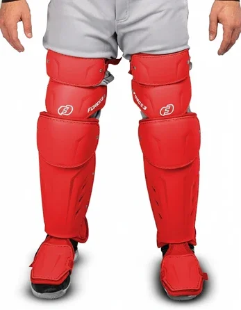 FORCE3 XS3 Pro Catcher Leg Guards displayed showing their advanced impact absorption construction and elite protection design for competitive baseball catchers.