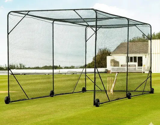 FORTRESS Mobile Batting Cage displayed showing its premium portable frame construction and complete batting cage system design.