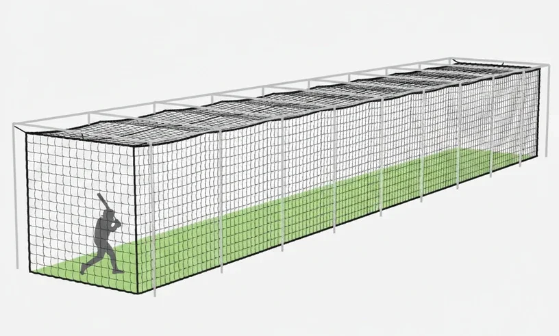 FORTRESS Ultimate Baseball Batting Cage displayed showing its professional steel frame and premium knotted net construction.