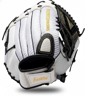Franklin Sports Fast Pitch Pro Softball Glove shown from the front displaying its fastpitch-specific pocket pattern and premium synthetic shell.