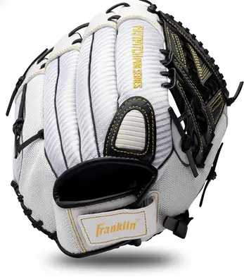 Franklin Sports Fast Pitch Pro Softball Glove displayed showing its dedicated fastpitch-specific construction and youth-appropriate design for developing players.