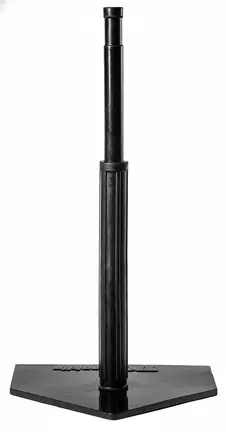 Franklin Sports Hitting Batting Tee Stand displayed showing its lightweight collapsible frame and portable design.