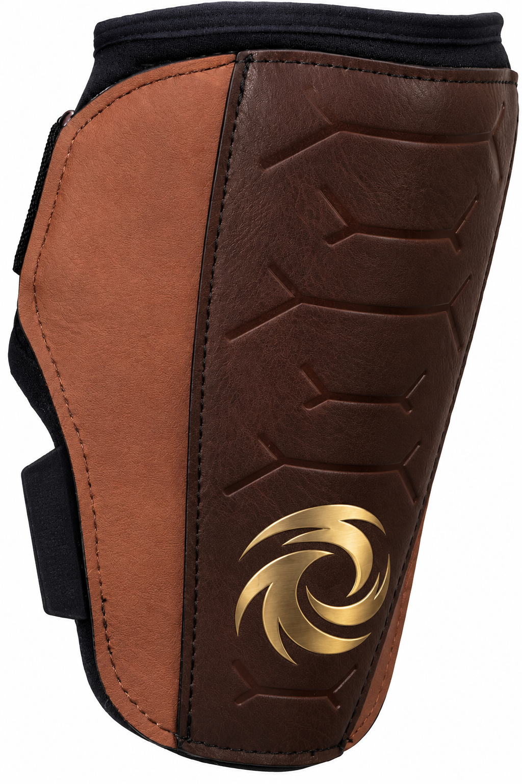 Baseball elbow guard by G-Form, in brown with a leather-look finish.