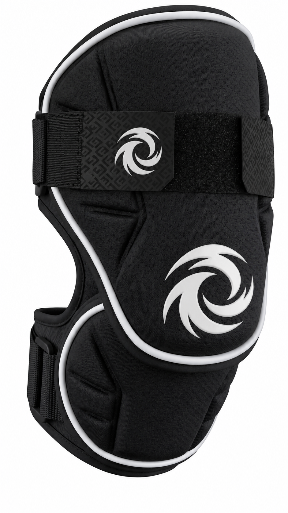 Baseball elbow guard by G-Form, in black with white trim.