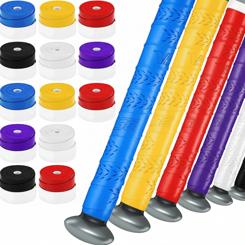 Bat grip tape for improved control and reduced vibration