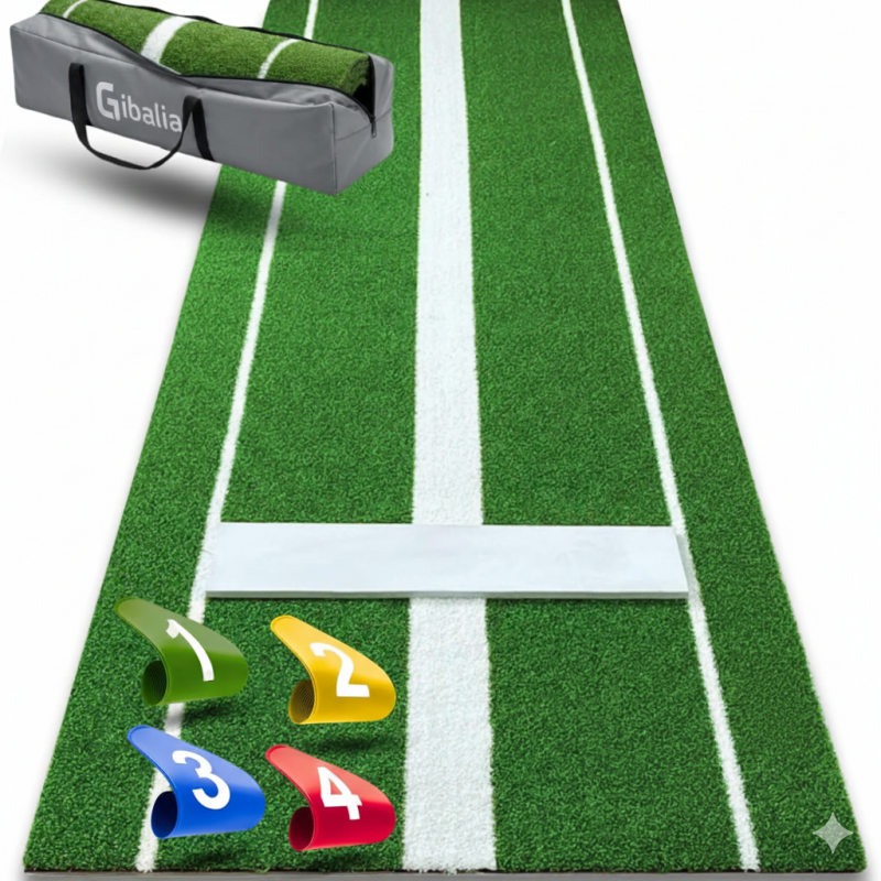 Gibalia softball pitching mat with built-in pitcher rubber for indoor and outdoor practice