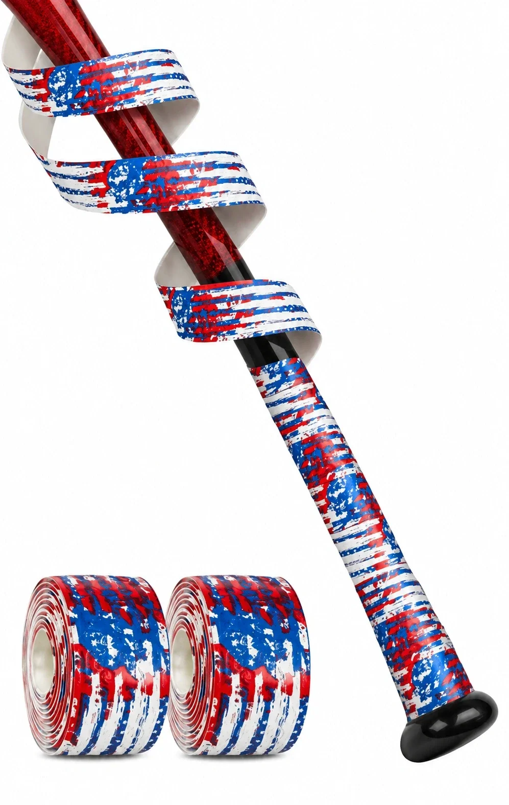 Bat grip tape by Gonex, in red, white, and blue, 1.1 mm thick.