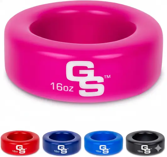 GoSports Baseball and Softball Bat Weight 16 oz displayed showing its quality construction and standard 16-ounce warm-up weight design.