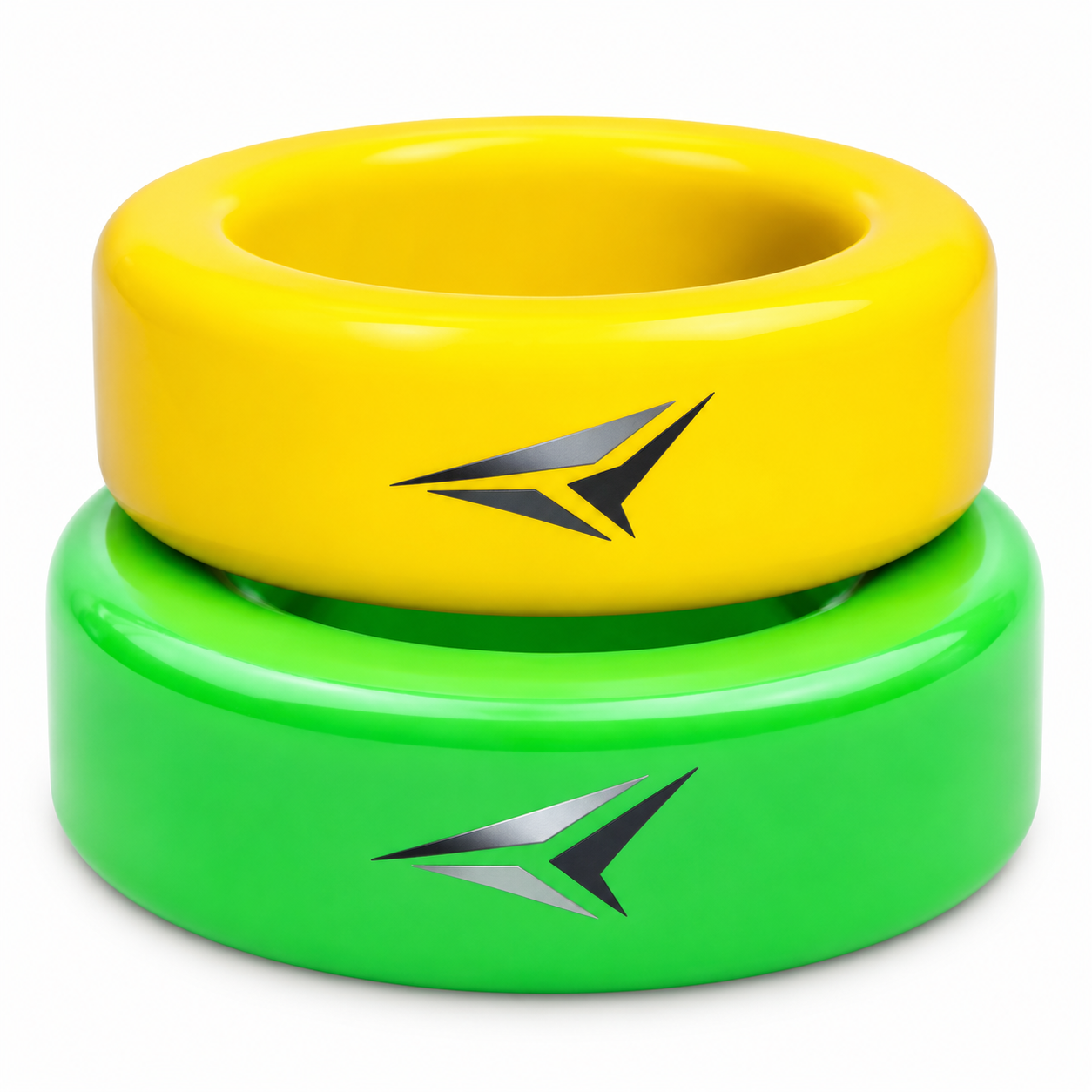 Donuts for baseball by GoSports, a 16 and 12 oz 2 pack in yellow and green.