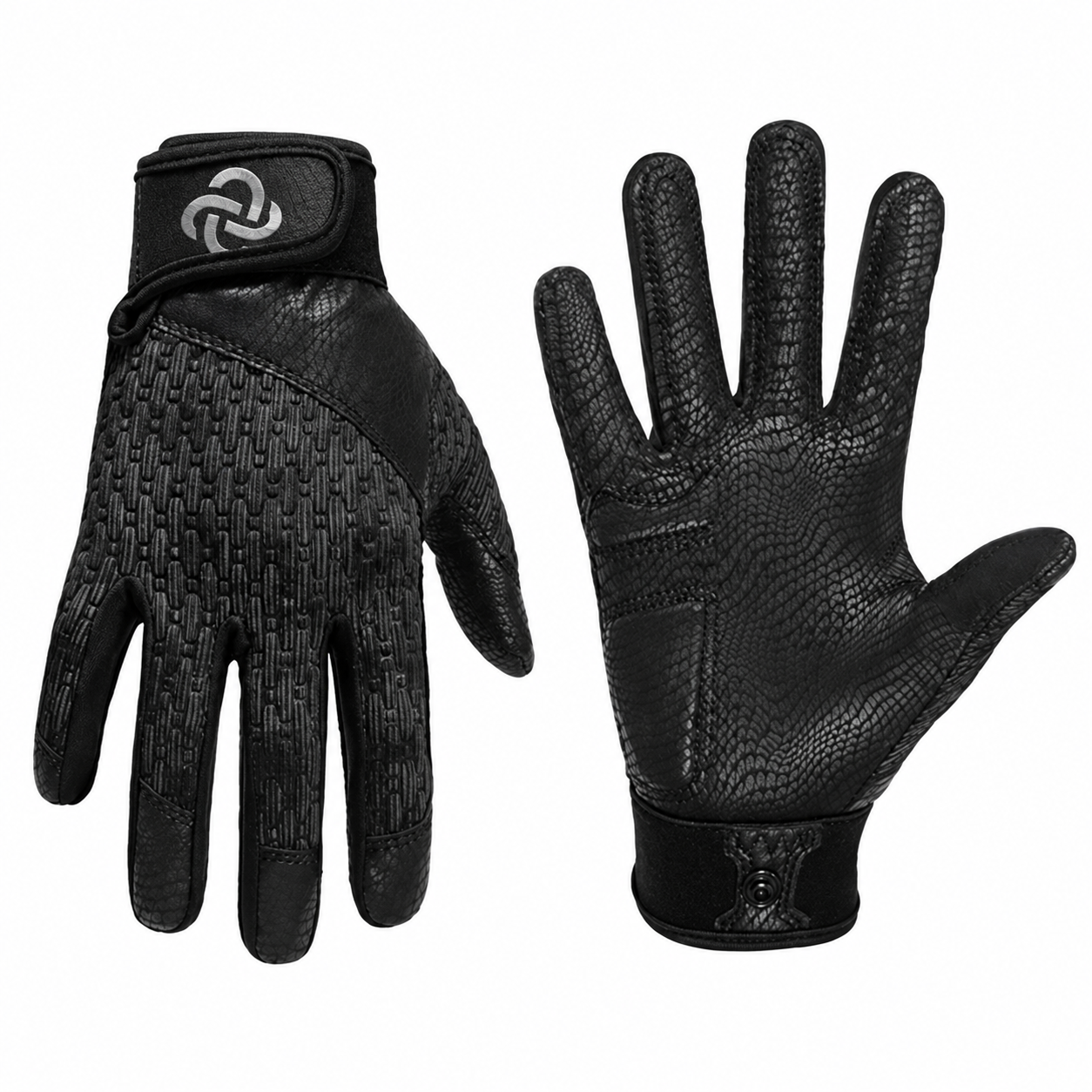 Batting gloves by Handlandy, in all black with textured palms.