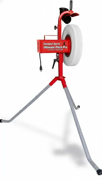 Heater Team Sports Blaze Pitching Machine with team-rated motor construction delivering consistent pitch quality for youth league and recreational program team batting practice sessions.