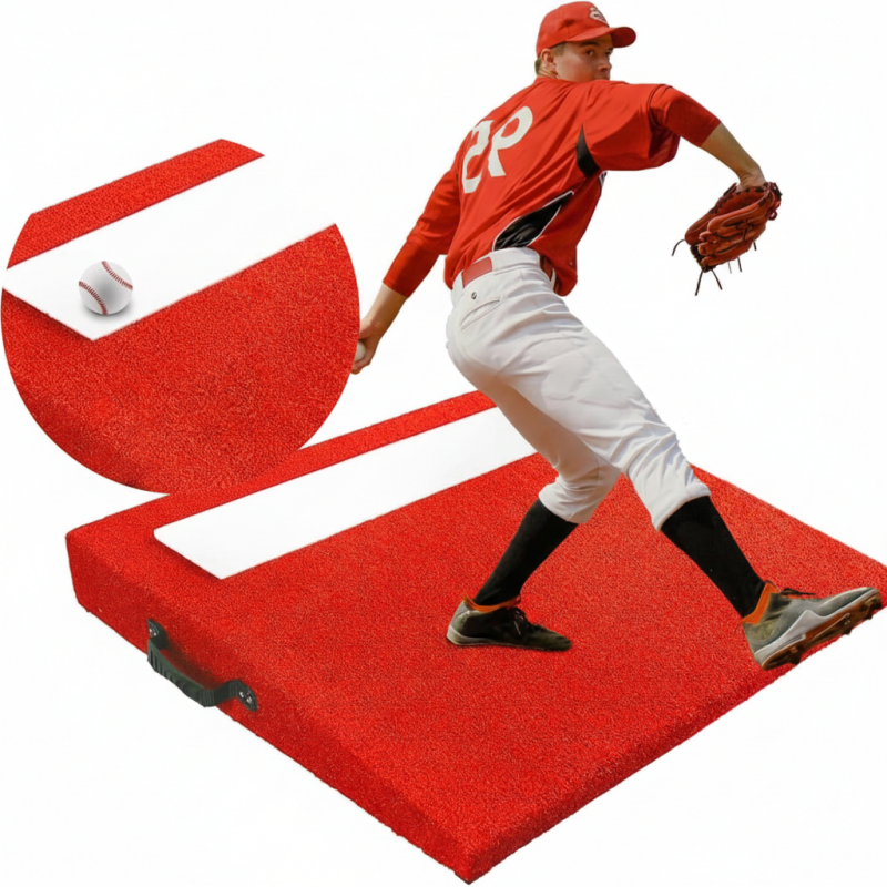 honeypet Portable Mound 30 x 30 x 4 Inch with included pitching rubber and anti-fade synthetic turf delivering a complete compact portable mound package for youth pitching development.