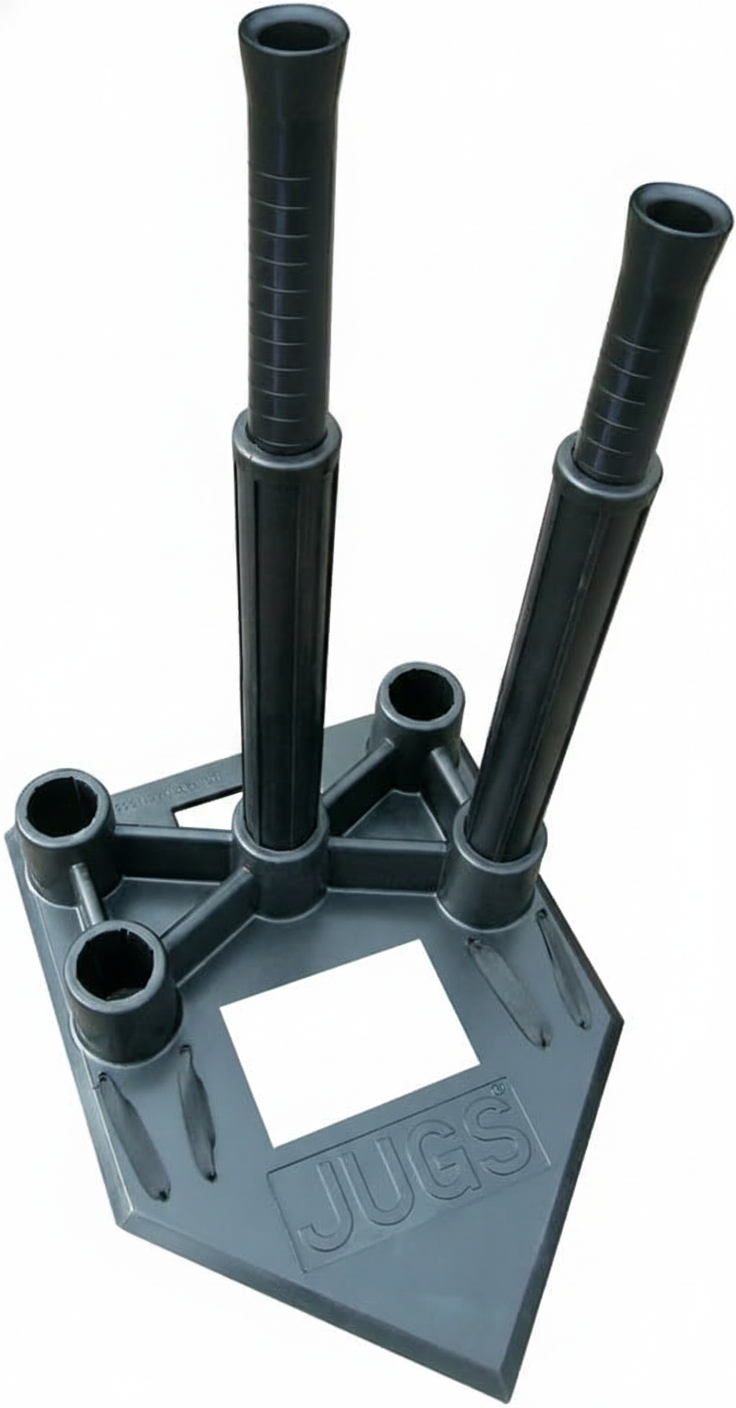 JUGS 5-point hitting tee for baseball and softball, designed to improve swing mechanics and contact accuracy.