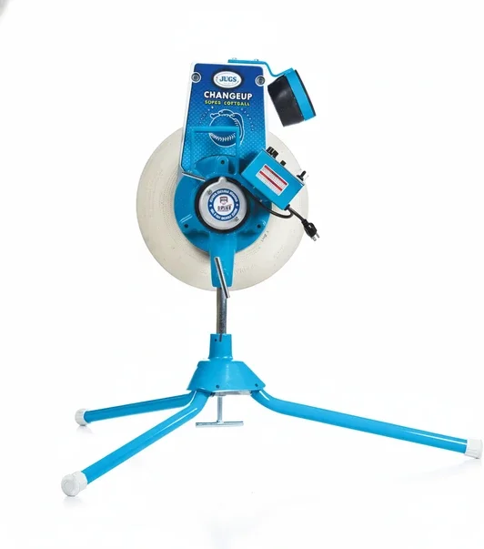 Jugs Changeup Super Softball Pitching Machine displayed showing its softball-specific construction and changeup feature delivery design.