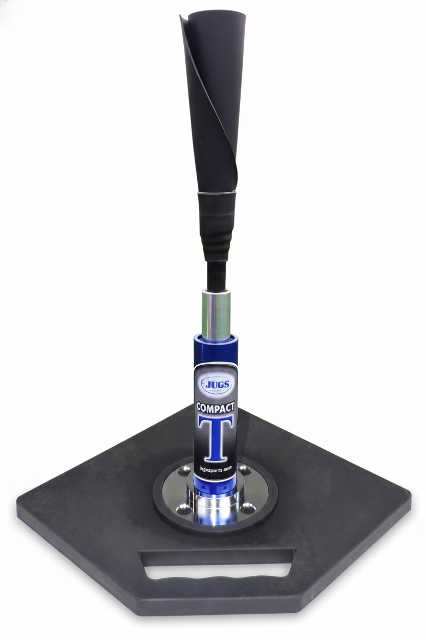 Jugs short batting tee for youth players and low strike-zone baseball and softball hitting drills