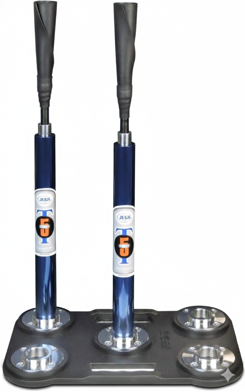 Jugs pro-style 5-point batting tee designed for stable baseball and softball hitting practice