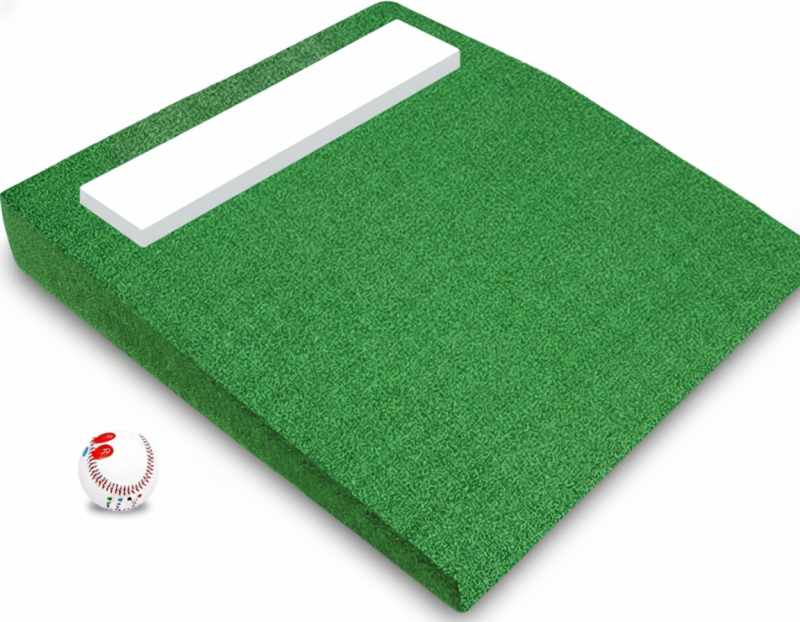 KuiBonu Portable Pitching Mound 6-inch with included regulation pitching rubber and anti-fade synthetic turf delivering a complete training-ready package for competitive youth travel ball pitchers.