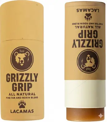 Lacamas Grizzly Grip Pine Tar Stick with premium aggressive tack formulation engineered for maximum grip confidence in cold weather high humidity and demanding competitive conditions.