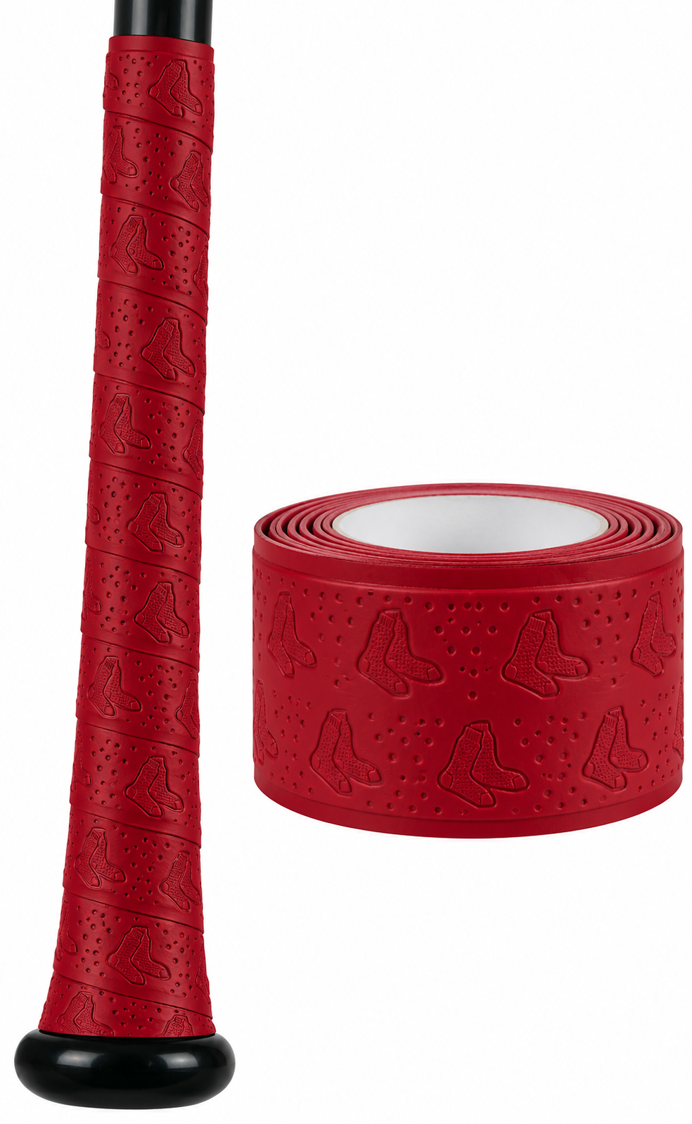 Bat grip tape by Lizard Skins, in red, 0.5 mm or 1.1 mm thick.