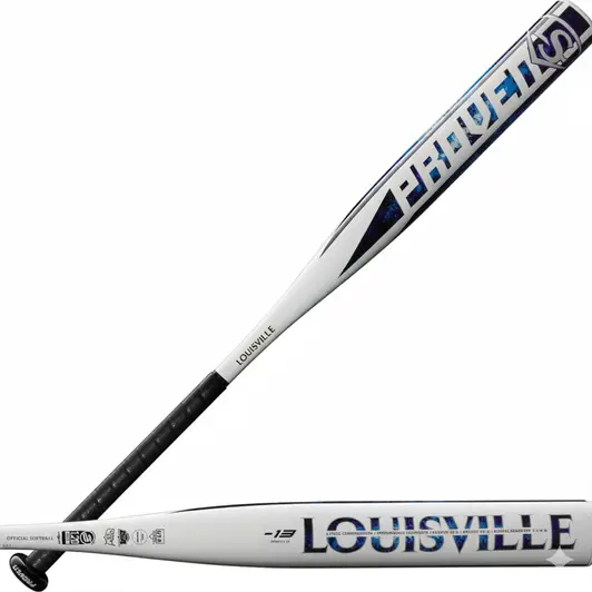 Louisville Slugger 2025 Proven Fastpitch Softball Bat displayed showing its youth-specific construction and -13 drop weight design for youngest competitive fastpitch players.