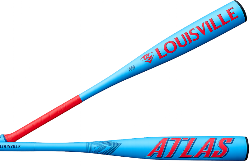 Louisville Slugger Atlas BBCOR baseball bat (-3) one-piece alloy bat designed for balanced swing speed and consistent contact.