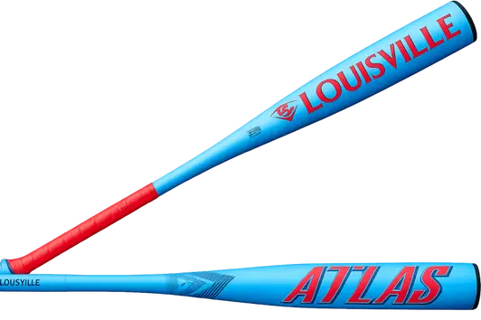 Louisville Slugger 2026 Atlas BBCOR balanced hybrid bat bridging power-focused and contact-focused construction for high school hitters across the broadest range of development stages.