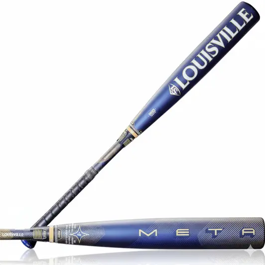 Louisville Slugger 2026 Meta BBCOR premium balanced composite bat delivering trampoline barrel response and vibration dampening for high school hitters across every development stage.