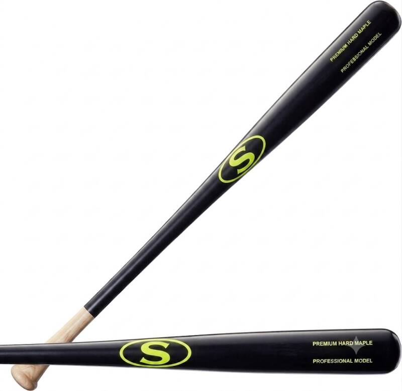 Louisville Slugger Player's Cut Maple Baseball Bats in natural maple with the Louisville Slugger logo.