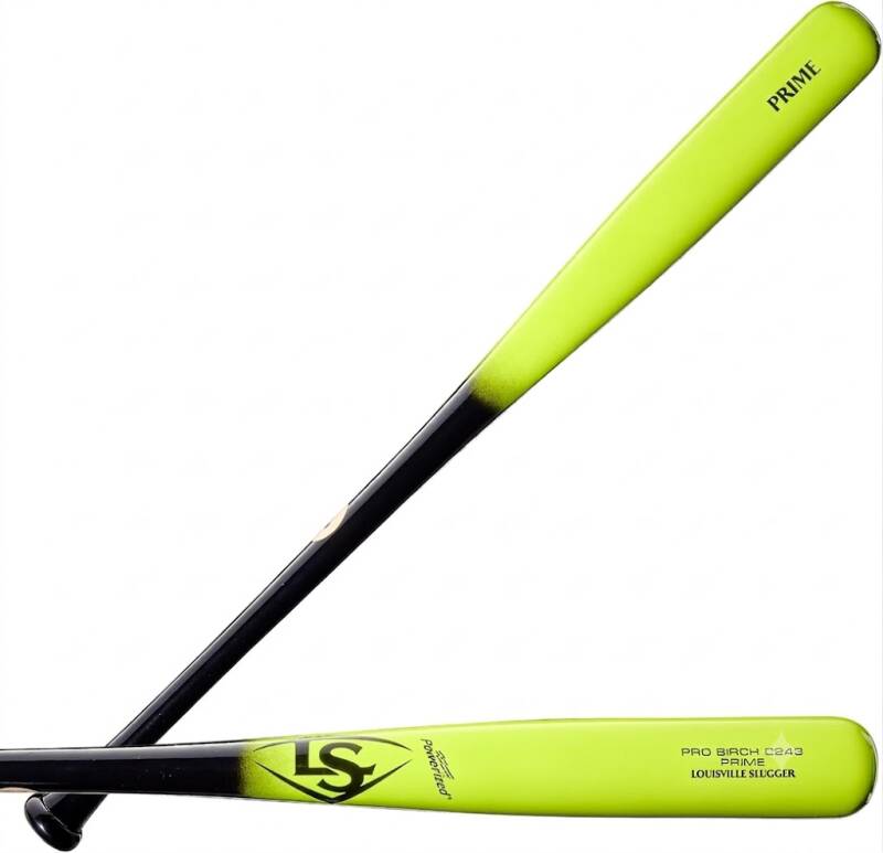 Louisville Slugger Pro Prime Birch C243 Baseball Bat in birch with the Louisville Slugger logo, built on the C243 turn model.