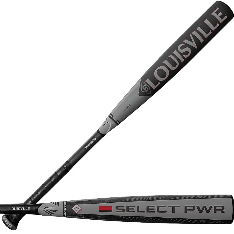 Louisville Slugger Select Power baseball bat with white background representing BBCOR baseball bats. 