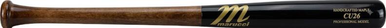 MARUCCI CU26 PRO Model Flame/Black Adult Maple Wood BAT with flame-treated barrel finish.