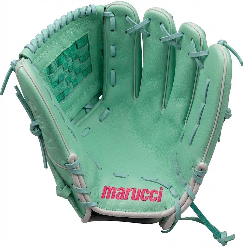 Marucci Sports Cypress Fastpitch, a premium Japanese-tanned steerhide fastpitch glove with an H-Web and deep pocket built for outfield range and ball security.