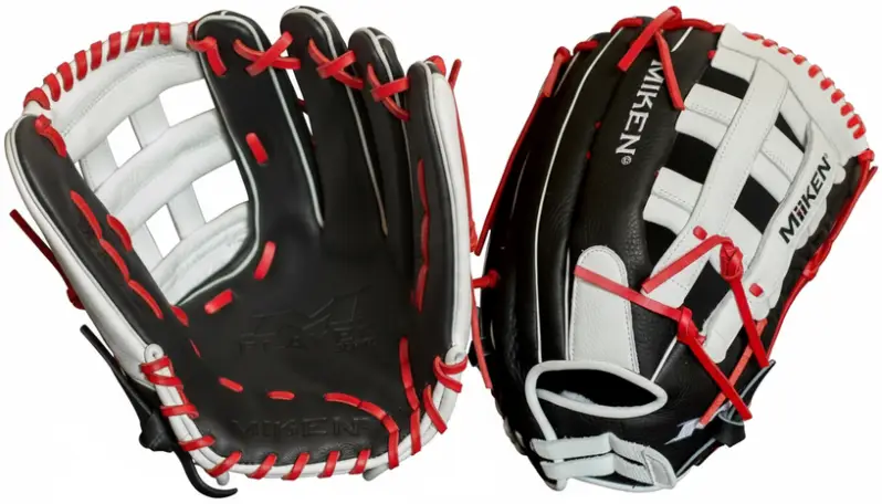 Miken Players Series Slowpitch Softball Glove displayed showing its proven slowpitch construction and accessible competitive design for recreational and competitive infielders.