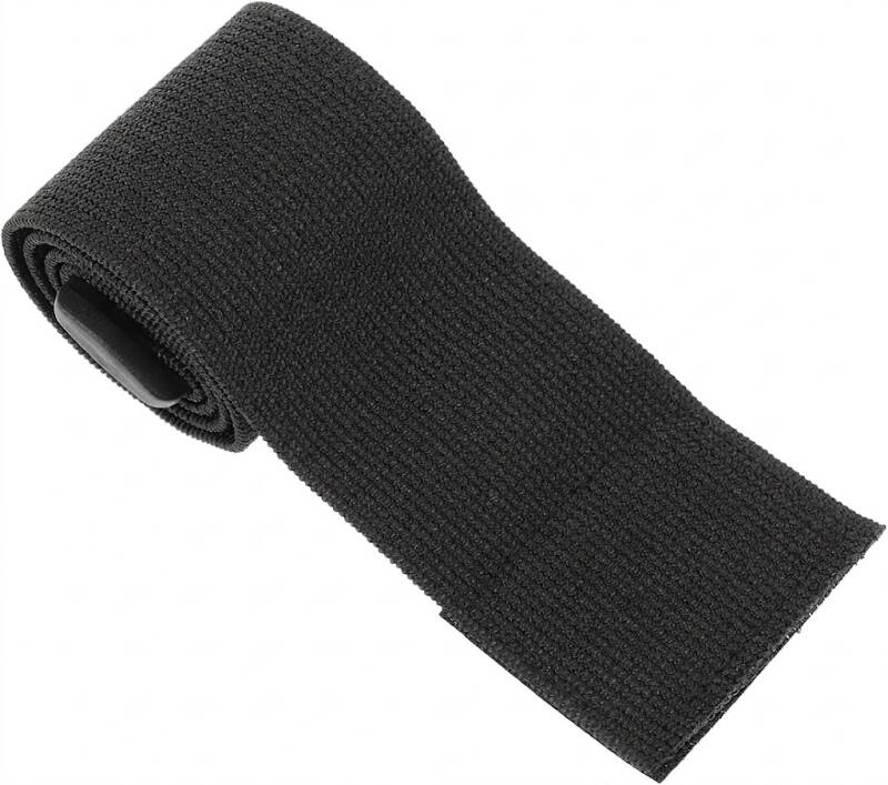 Milisten elastic replacement strap designed to secure baseball and softball catcher's shin guards.