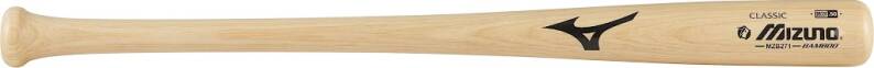 Mizuno Bamboo Classic MZB 271 Baseball Bat in natural bamboo with the Mizuno logo, built on the pro-style 271 turn model.