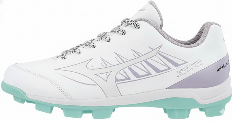 Mizuno women’s Cushionrevo Finch TPU softball cleats providing responsive cushioning and all-game comfort