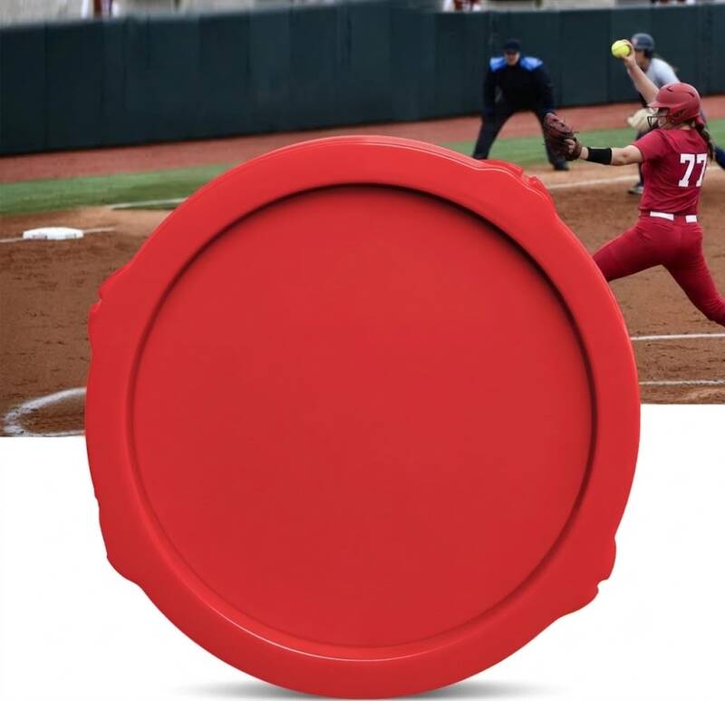 Mogseek Softball Spinner Fastpitch, a blue rubber 12-inch softball spinner with molded seams matching regulation size and weight.