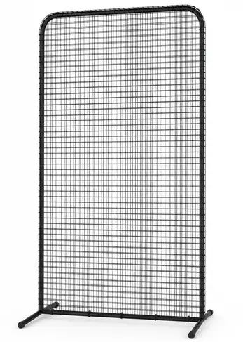 MR Professional Baseball Pitching Screen 7x4FT displayed showing its lightweight steel frame and twisted polyethylene net panel.