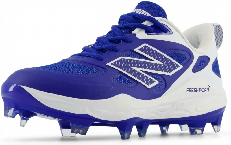 New Balance Women's Fresh Foam Velo V4 Molded softball cleats with molded rubber outsole and Fresh Foam cushioning built for multi-surface play across turf, grass, and dirt venues.