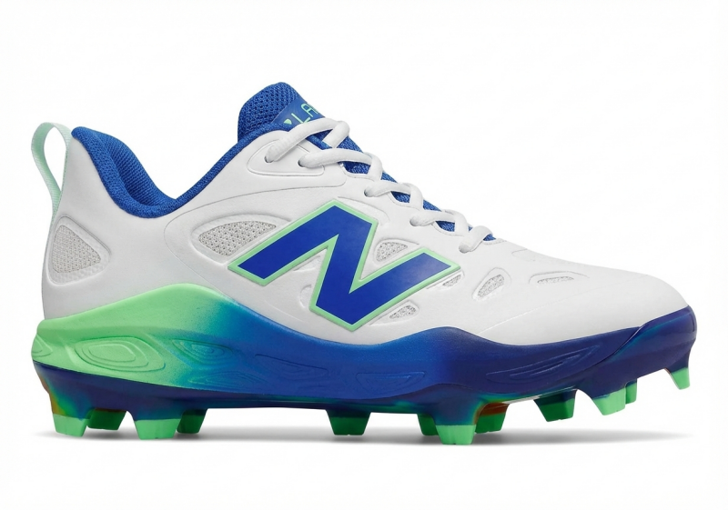 New Balance Women's Velov4 Molded Fastpitch Softball Cleats in low cut design with Fresh Foam midsole built for speed-focused outfielders and base runners on turf and mixed surfaces.