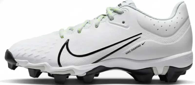 Nike Hyperdiamond 4 Keystone Women's Softball Cleats displayed showing its athletic upper construction and full molded outsole design.