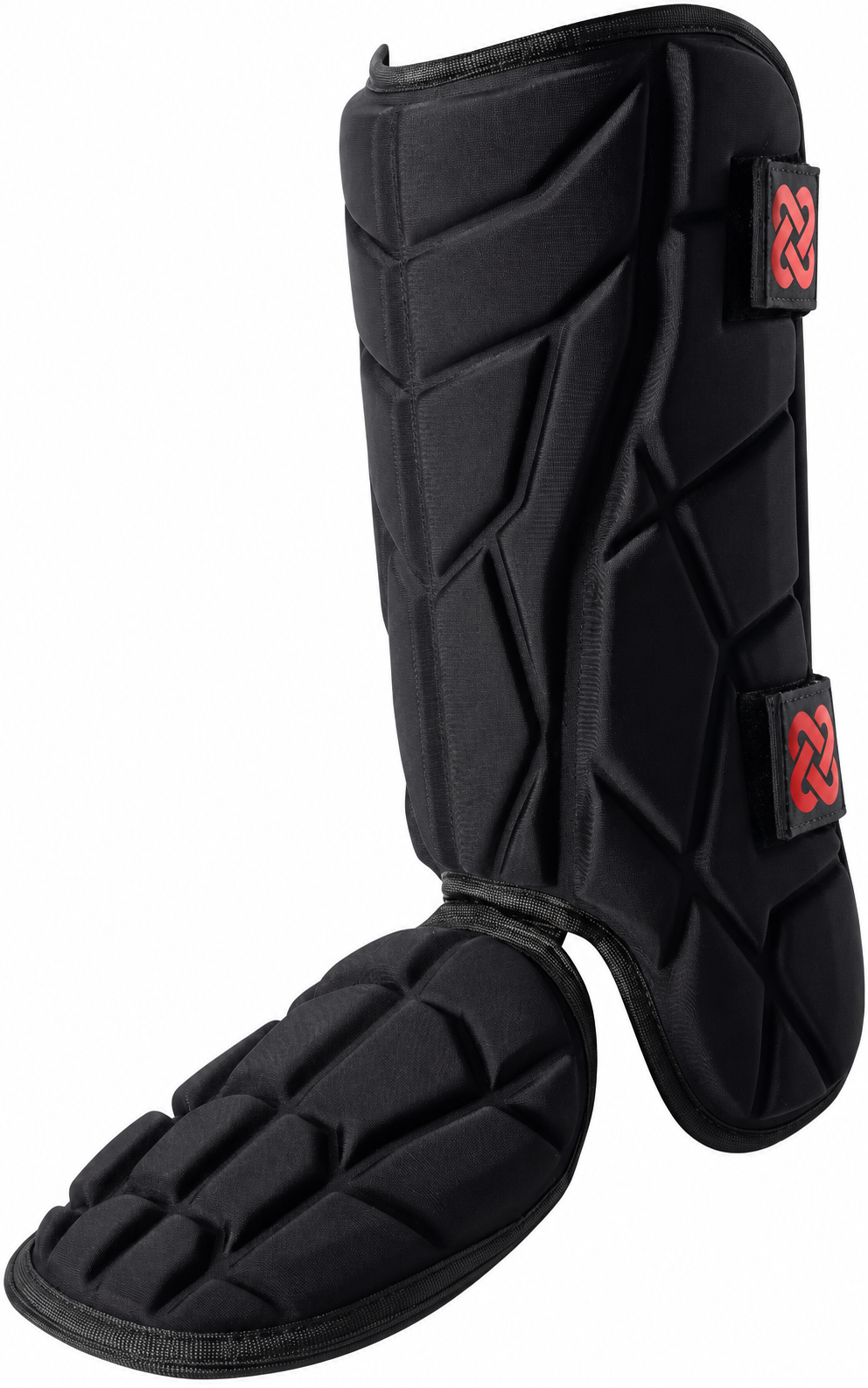 Baseball leg guard by Norespnea, in black with segmented padding.