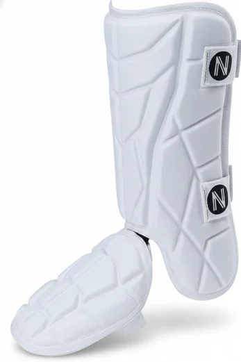 NURIBASE Batter's Leg Guards affordable adjustable baseball shin protection for recreational and youth players.